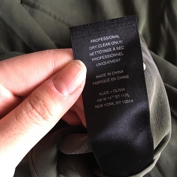 Alice + Olivia Army Green Silk Romper 6 - Picture 5 of 7